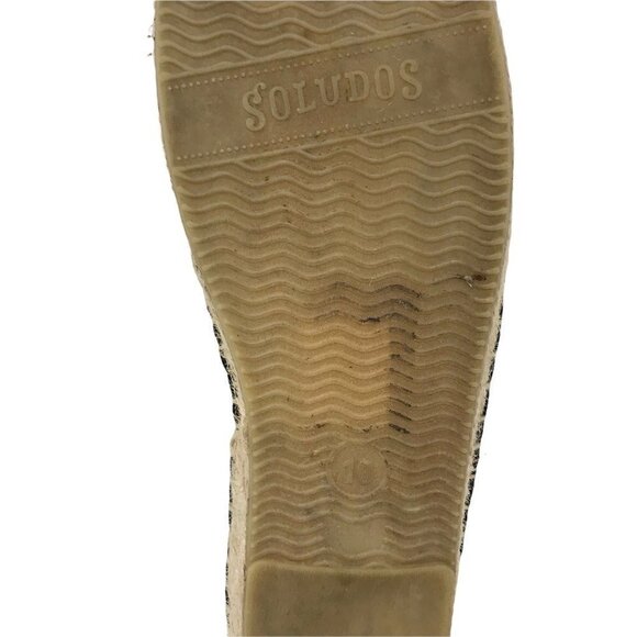 Soludos Womens Hi And Hey Espadrille Flat Shoes Black Beige Slip On Round Toe 10 - Picture 7 of 9